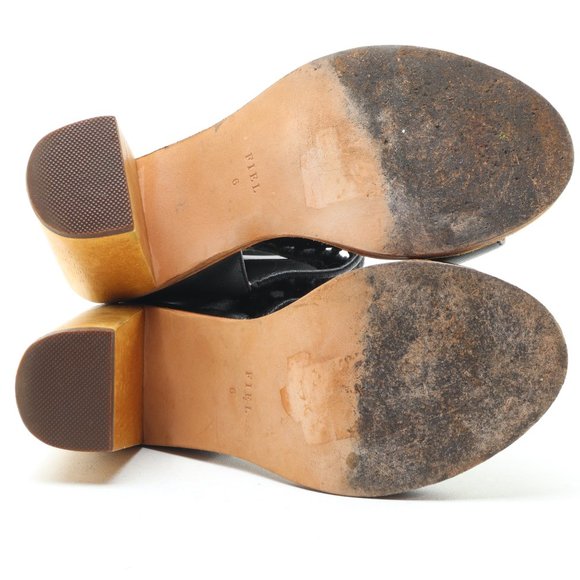 FIEL Anthropology Zip Back Heeled Sandal Women's 6 Black Leather - Picture 11 of 16